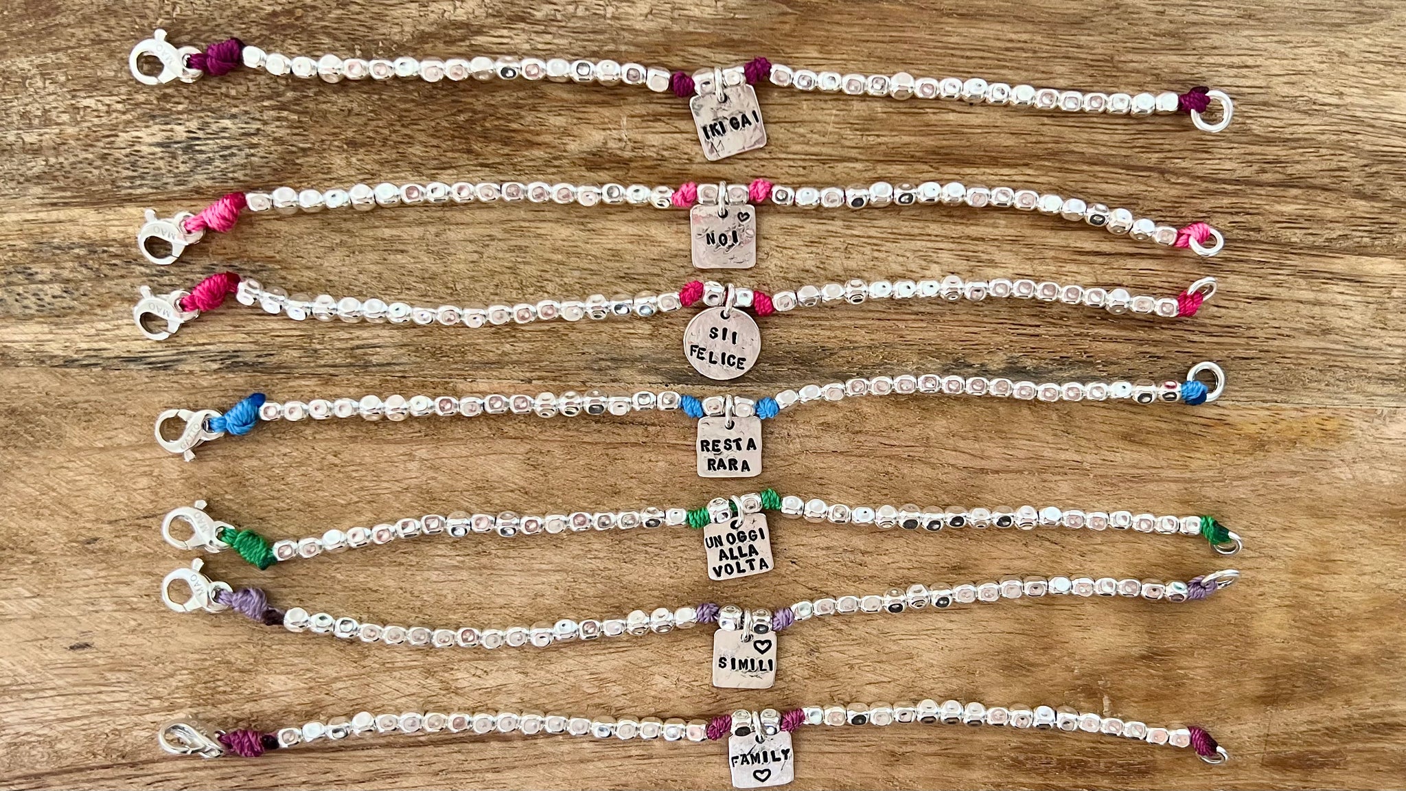 Bracciale Rigido Argento 925 Con Ciondolo Cerchio E Perle Sfaccettate Di Larimar - Les Poulettes Bijoux