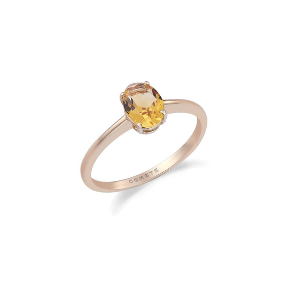 COMETE GIOIELLI - Anello oro rosa 752 citrino ovale