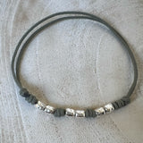 G.2164 - Bracciale cordino ecosostenibile e Argento 925 misura regolabile adulti o bambini - Altri colori disponibili