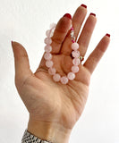 G.R1448 - Bracciale Quarzo Rosa naturale e Argento 925