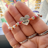 G.G2616 Bracciale Argento 925 cubotto e nodi cuore inciso (personalizzabile)