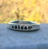 G.2310M - Fedina martellata DESTROYED Argento 925 - CARATTERE MICRO