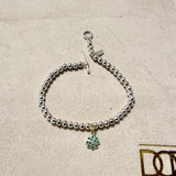 DODO MARIANI - Bracciale bubble mini e quadrifoglio “lucine” pietre verdi