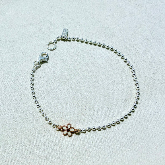 DODO MARIANI - Bracciale pallini e margherita in oro rosa