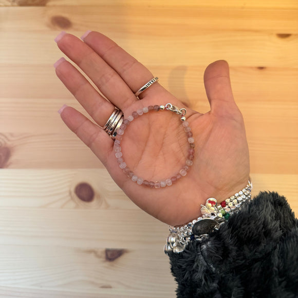 G.101101 - Bracciale Argento 925 e quarzo fragola