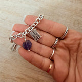 G.G2607 Bracciale Argento 925 e ametista “Segui ciò che senti” (personalizzabile)