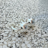 G.G261 - Coppia orecchini Argento 925 maxi rondella martellata