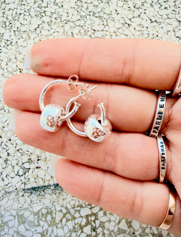 Orecchini a sfere di Giada Rossa 14mm e Argento 925 - Orecchini Orecchini a sfere di Giada Rossa 14mm e Argento 925 - Orecchini