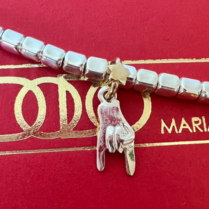 DODO MARIANI - Bracciale "Le corna" modello sampietrini - Argento 925 e oro giallo