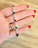 G.245264 Bracciale Argento 925 granelli e rondelle nere