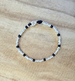G.245264 Bracciale Argento 925 granelli e rondelle nere