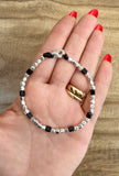 G.245263 Bracciale Argento 925 e cubetti neri