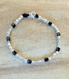 G.245263 Bracciale Argento 925 e cubetti neri