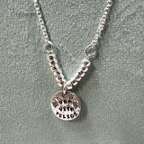 G.225125 - Collana Argento 925 rondelle martellate e medaglietta personalizzabile