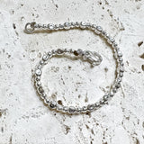 G.2644 Bracciale Argento 925 palline martellate e cubotto piccolo