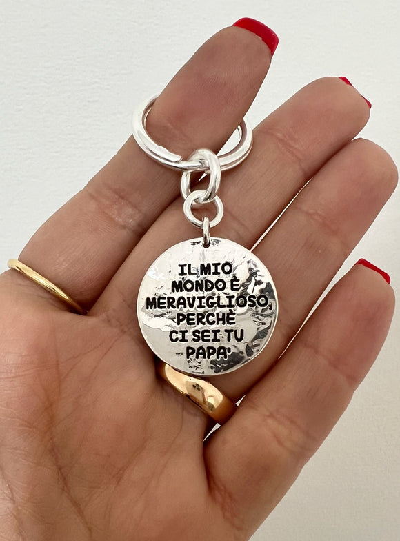 Portachiavi In Acciaio Inossidabile Con Incisione, 3x3 Cm, Colore Argento, Pratico E Resistente Per Chiavi Di Casa E Auto