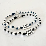 G.M112 - Bracciale Argento 925 cubotti e nodi INCISIONE LASER (testo, calligrafia o immagine)