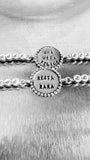 G.101105 - Bracciale argento 925 Medaglietta pallini - catenina interna