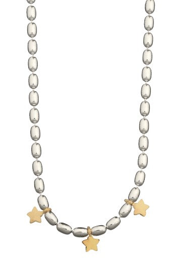 DODO MARIANI Girocollo chicco di riso e stelline oro giallo