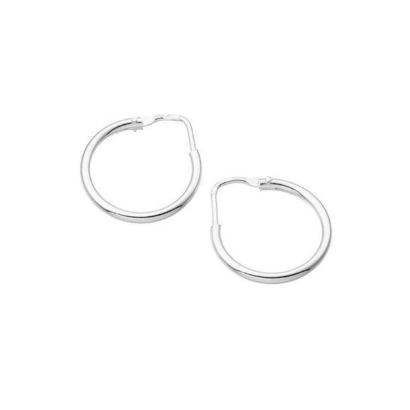 G.66924 Orecchini cerchi lisci sottili 18mm Argento 925