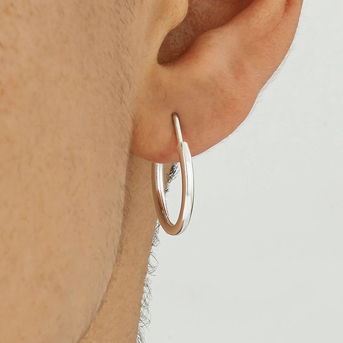 MicLee Orecchini A Cerchio In Argento 925 Con Zirconi - Eleganti E Semplici Per Donne E Ragazze - 4