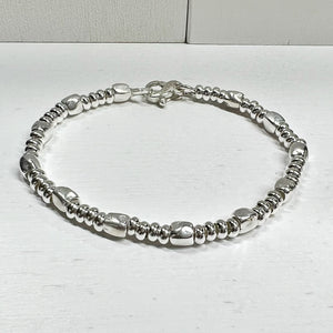 G.2705 Bracciale Argento 925 "Rondelle e pepite irregolari" - catenina interna