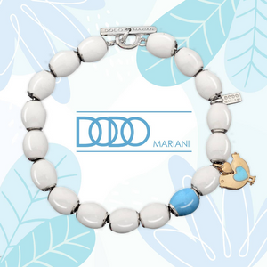 DODO MARIANI - Bracciale argento 925 - conchiglie grandi e pulcino in oro