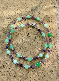 G.U2608 - Collana Argento 925 Crisoprasio e Ametista naturali