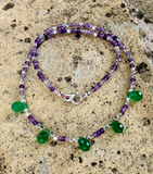 G.U2620 - Collana Argento 925 Ametista e agata verde