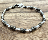 G.2104P - Bracciale Argento 925 e Pirite - pietra naturalmente dorata che simboleggia protezione e prosperità