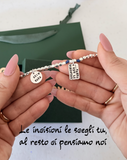 G.S2407 - COMPLEANNO 🎂 Bracciale Argento 925 cubotti piccoli e medaglietta personalizzabile