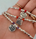 G.S2410 - Bracciale Argento 925 cubotti piccoli e medaglietta personalizzabile - IL NOSTRO BRACCIALE CON MEDAGLIETTA PIU’ VENDUTO 🤎🤎🤎
