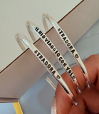 G.8101 - Bracciale rigido Argento 925 con incisione Mod. HAMMERED