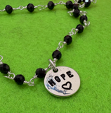 NW029 - Collana Argento 925 e spinello naturale - medaglietta incisa