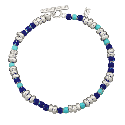 DODO MARIANI Bracciale uomo argento particelle toni del blu GATTOMAO