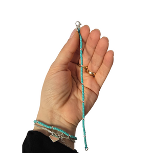 G.ES001 - Bracciale Argento 925 perline turchesi