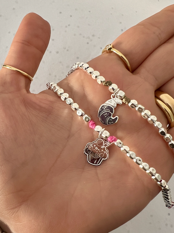 G.A2244 - Bracciale Argento 925 “Dolcezza” (Scegli 🥐Cornetto o 🧁 Cupcake)