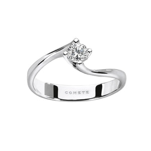 COMETE GIOIELLI Solitario in oro bianco e diamante naturale cod. ANB2036
