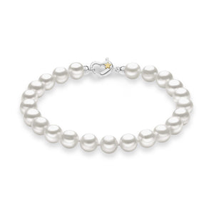 COMETE GIOIELLI Bracciale Perle Acquadolce Argento 925 e Oro 18 ct - cod.BRQ313