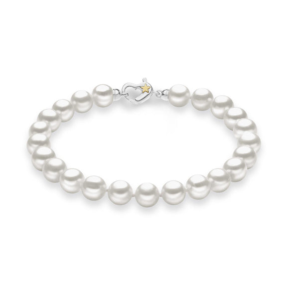 COMETE GIOIELLI Bracciale Perle Acquadolce Argento 925 e Oro 18 ct - cod.BRQ313