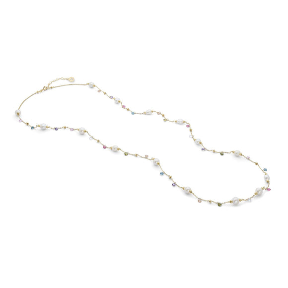 COMETE GIOIELLI - Collana lunga argento 925 dorato Perle Acquadolce - cod.GLA275