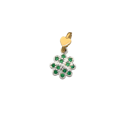 DODO MARIANI Ciondolo quadrifoglio verde