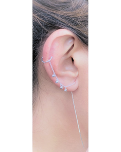 G.71394 Earcuff con saliscendi palline - Argento 925