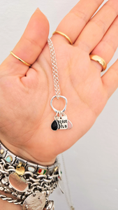 G.SP225 Collana Argento 925 “RADICE E CIELO” - Onice e Quarzo rosa - Personalizzabile