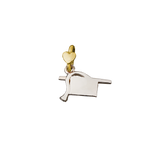 DODO MARIANI - ciondolo tocco di laurea argento e oro giallo