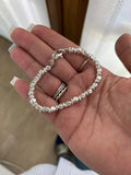 G.2195 - Bracciale Argento 925 cubotti e rondelline incrociate