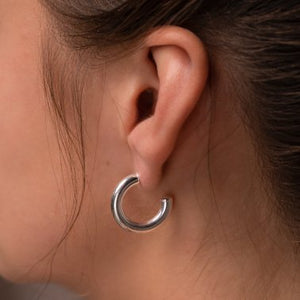 Orecchini A Cerchio In Argento 925 | Diametro 70 Mm, Larghezza 2 Mm | Classici E Senza Tempo