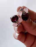 G.8975 - Orecchini Argento 925 rosato e pietre idrotermali