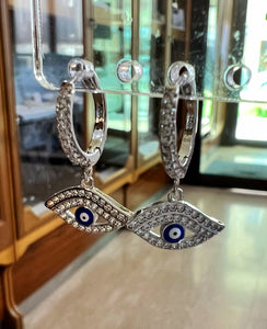 O.1367 Orecchini Argento 925 occhio turco