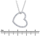 Collana cuore passante Argento 925 e zirconi